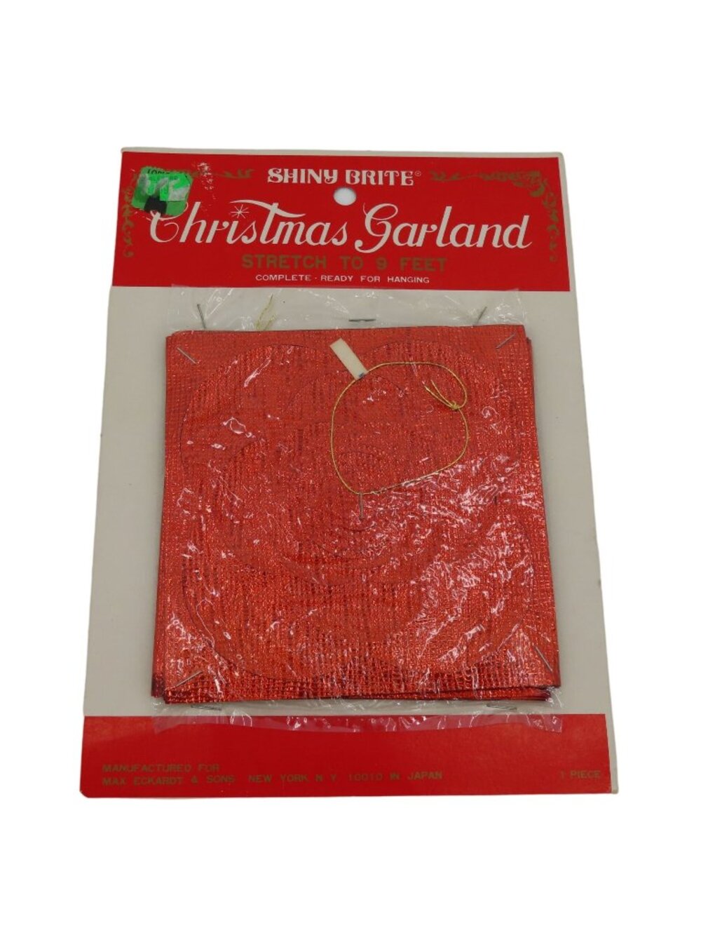 VTG Shiny Brite Christmas Garland Red Foil 9 Feet Made in Japan Retro NEW Xmas